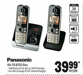 METRO Panasonic Kx-tg 6722 Duo Angebot