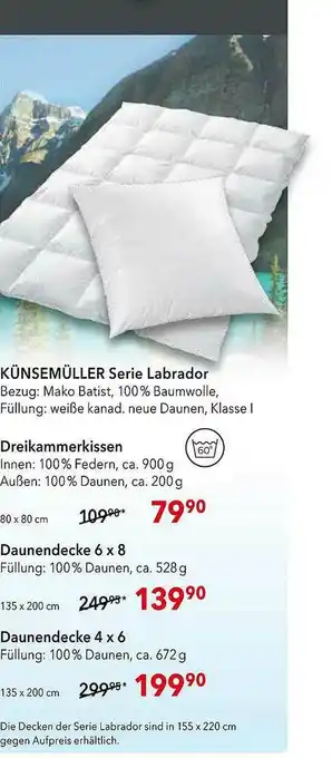 Matratzen Concord Künsemüller Serie Labrador Oder Dreikammerkissen Oder Daunendecke 6 X 8 Oder 4 X 6 Angebot