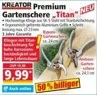 Norma KREATOR Premium Gartenschere „Titan" Angebot