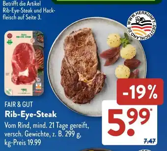 Aldi Süd FAIR & GUT Rib-Eye-Steak Angebot