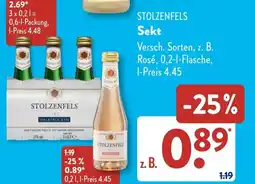 Aldi Süd STOLZENFELS Sekt Angebot