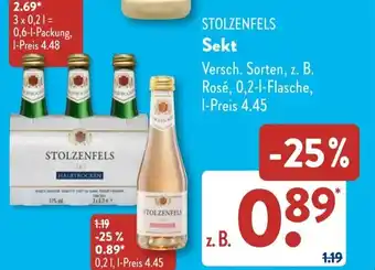 Aldi Süd STOLZENFELS Sekt Angebot