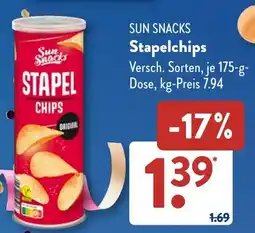 Aldi Süd SUN SNACKS Stapelchips Angebot