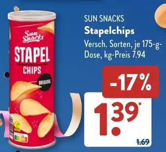 Aldi Süd SUN SNACKS Stapelchips Angebot