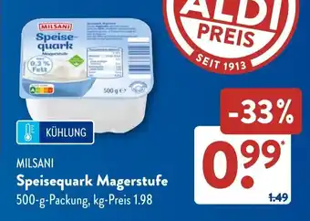 Aldi Süd MILSANI Speisequark Magerstufe Angebot