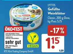 Aldi Süd LYTTOS Gefüllte Weinblätter Angebot