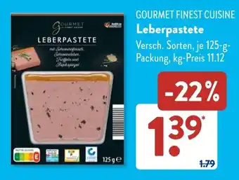 Aldi Süd GOURMET FINEST CUISINE Leberpastete Angebot