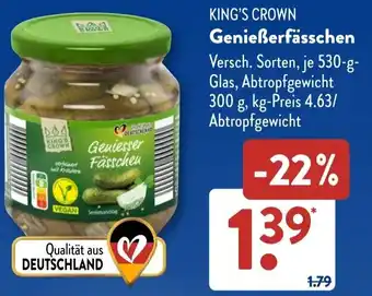 Aldi Süd KING'S CROWN Genießerfässchen Angebot