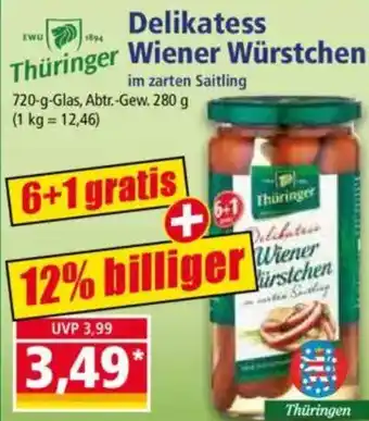 Norma Thüringer Delikatess Wiener Würstchen Angebot