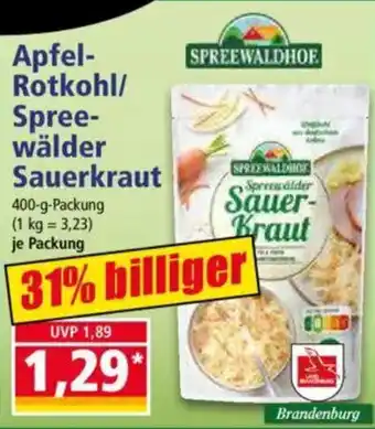 Norma Apfel- Rotkohl/ Spree- wälder Sauerkraut Angebot