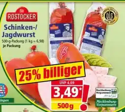 Norma ROSTOCKER Schinken-/ Jagdwurst Angebot