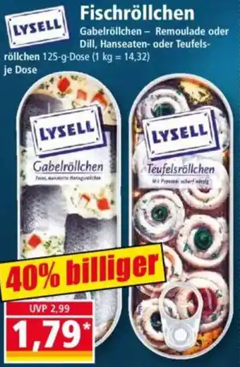 Norma LYSELL Fischröllchen Angebot