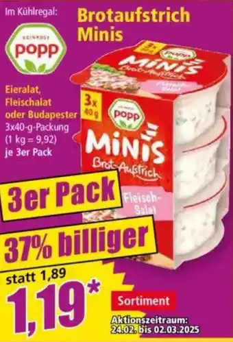 Norma popp Brotaufstrich Minis Angebot