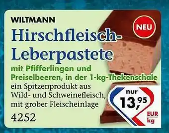 Recke Fleischwaren Wiltmann Hirschfleisch-leberpastete Angebot