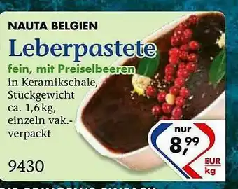 Recke Fleischwaren Nauta Belgien Leberpastete Angebot