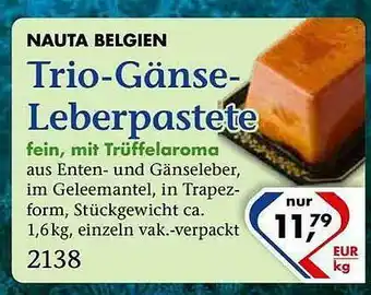 Recke Fleischwaren Nauta Belgien Trio-gänse-leberpastete Angebot