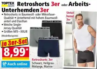 Norma TOPTEX Retroshorts 3er oder Arbeits- Unterhemden 3er Angebot