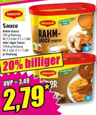 Norma Maggi Sauce Rahm-Sauce oder Jäger Sauce Angebot