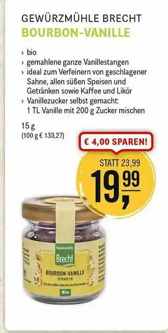 Reformhaus Bacher Gewürzmühle Brecht Bourbon-vanille Angebot