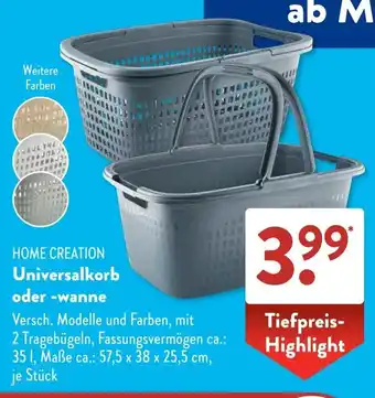 Aldi Süd HOME CREATION Universalkorb oder -wanne Angebot