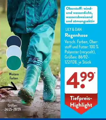 Aldi Süd LILY & DAN Regenhose Angebot