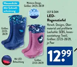 Aldi Süd LILY & DAN LED- Regenstiefel Angebot