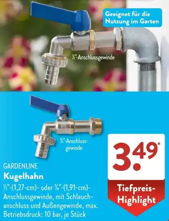 Aldi Süd GARDENLINE Kugelhahn Angebot