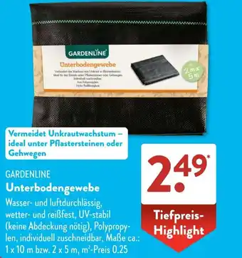 Aldi Süd GARDENLINE Unterbodengewebe Angebot