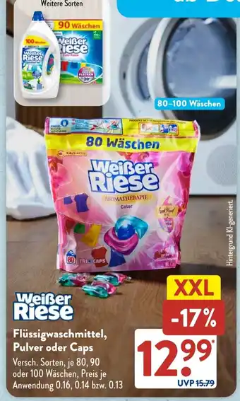 Aldi Süd Weißer Riese Flüssigwaschmittel, Pulver oder Caps Angebot