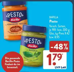 Aldi Süd BARILLA Pesto Angebot