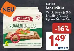 Aldi Süd BURGER Landknäcke Angebot