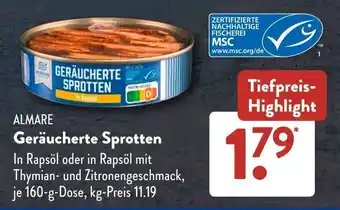 Aldi Süd ALMARE Geräucherte Sprotten Angebot