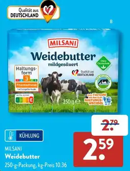 Aldi Süd MILSANI Weidebutter Angebot