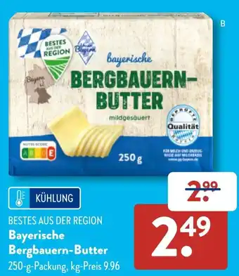 Aldi Süd BESTES AUS DER REGION Bayerische Bergbauern-Butter Angebot