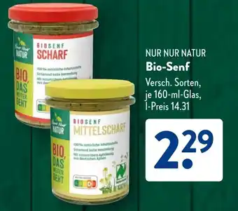 Aldi Süd NUR NUR NATUR Bio-Senf Angebot