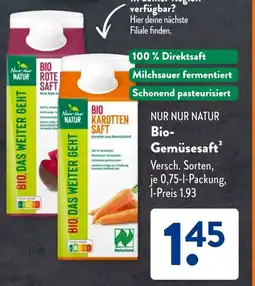 Aldi Süd NUR NUR NATUR Bio- Gemüsesaft Angebot