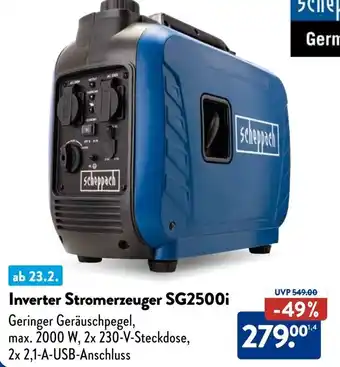 Aldi Süd scheppach Inverter Stromerzeuger SG2500i Angebot