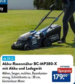 Aldi Süd Akku-Rasenmäher BC-MP380-X mit Akku und Ladegerät Angebot