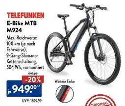 Aldi Süd TELEFUNKEN E-Bike MTB M924 Angebot