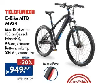 Aldi Süd TELEFUNKEN E-Bike MTB M924 Angebot