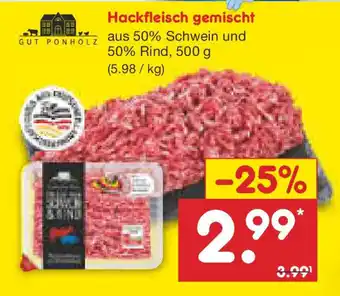 Netto Marken-Discount GUT PONHOLZ Hackfleisch gemischt Angebot