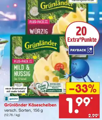 Netto Marken-Discount Grünländer Käsescheiben Angebot