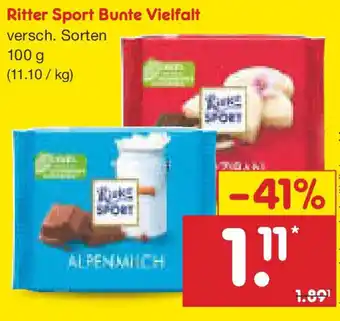 Netto Marken-Discount Ritter Sport Bunte Vielfalt Angebot