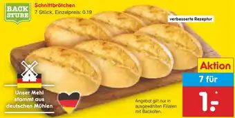 Netto Marken-Discount BACK STUBE Schnittbrötchen Angebot