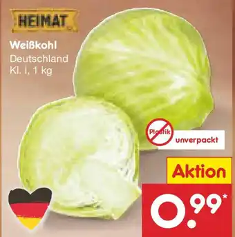 Netto Marken-Discount HEIMAT Weißkohl Angebot