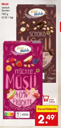 Netto Marken-Discount Müsli versch. Sorten Angebot