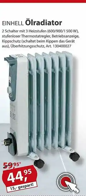 Sonderpreis Baumarkt Einhell ölradiator Angebot