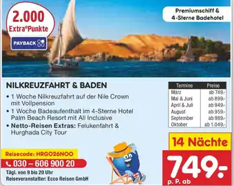 Netto Marken-Discount Nilkreuzfahrt & baden Angebot