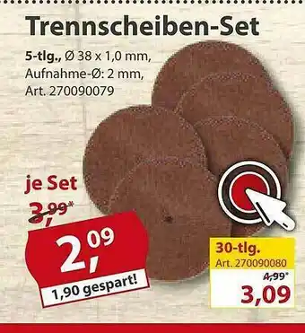 Sonderpreis Baumarkt Trennscheiben-set Angebot