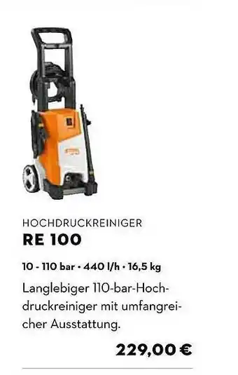 STIHL Hochdruckreiniger Re100 Angebot